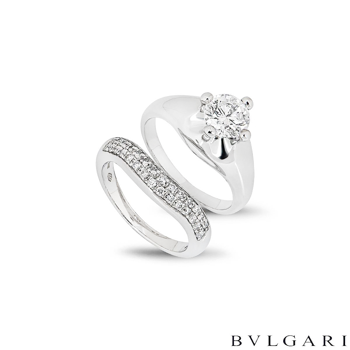 Bvlgari Platinum Diamond Corona Bridal Set 1.00ct G/VVS2 Bvlgari Platinum Diamond Corona Bridal Set 1.00ct G/VVS2